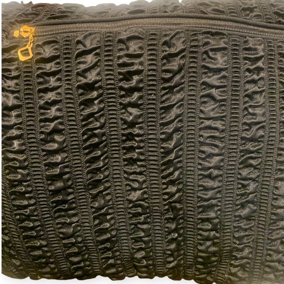 Vintage Lambs Wool Crossbody Purse Black Down Filled Hand-warmer Muff 1930-50’s - Picture 8 of 12